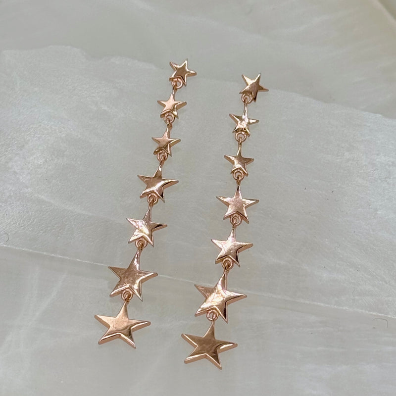 ROSE GOLD STAR DROP DANGLE earrings