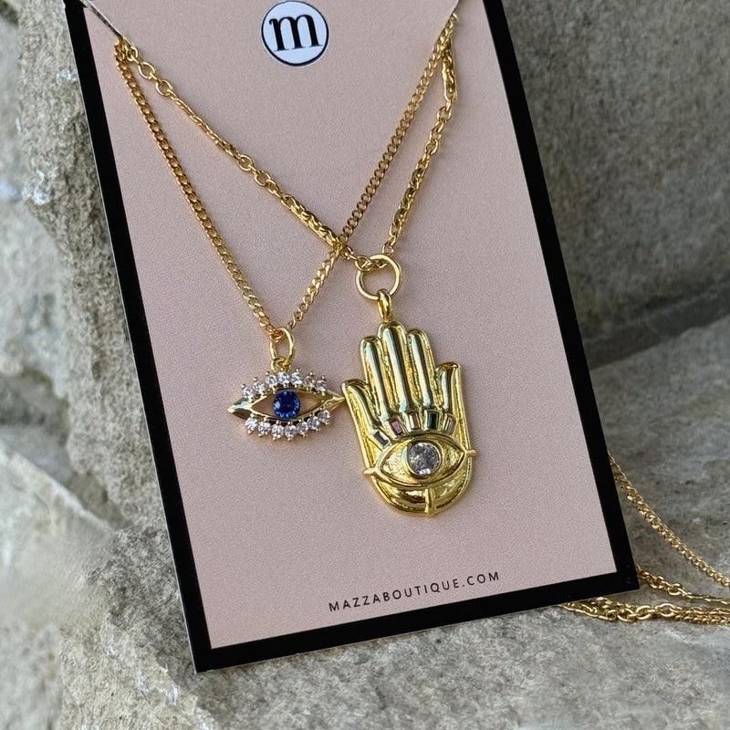 GOLDEN HAMSA EVIL EYE set