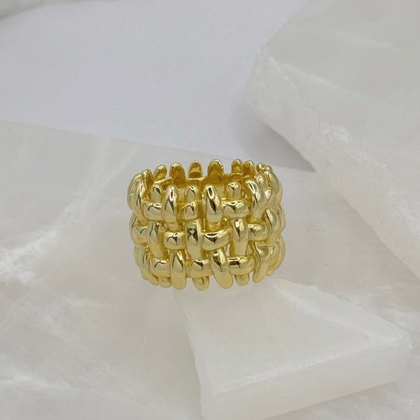 14MM GOLD WOVEN ring