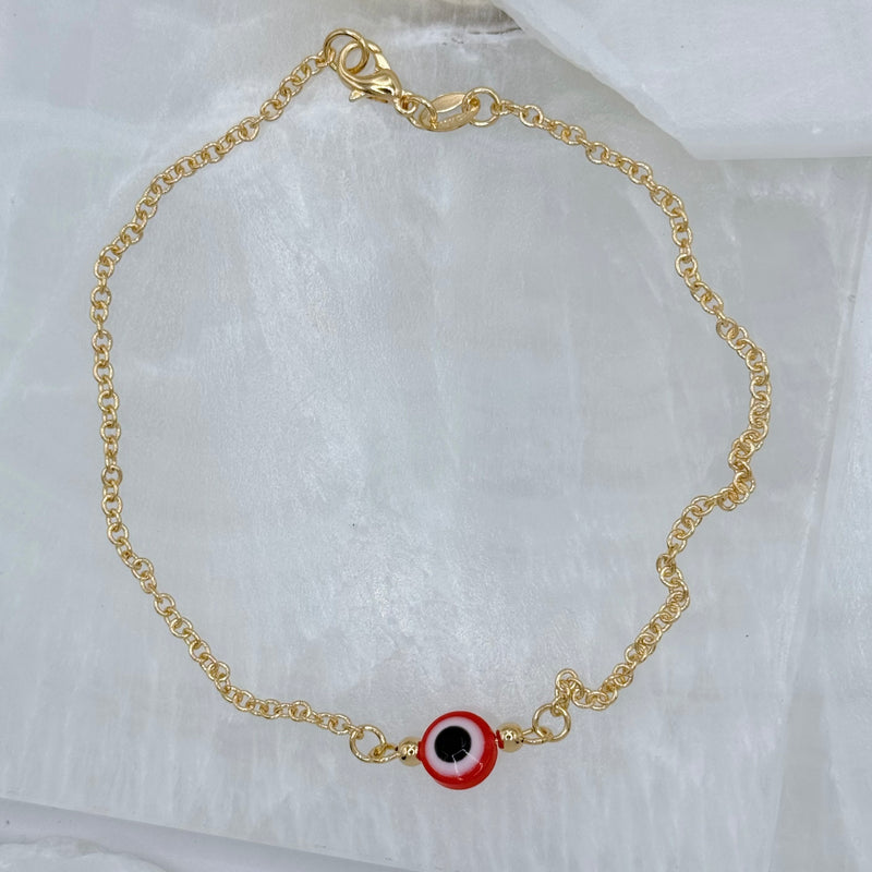 SINGLE RED EYE anklet