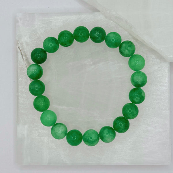 8MM PURITY GREEN JADE BEADED bracelet