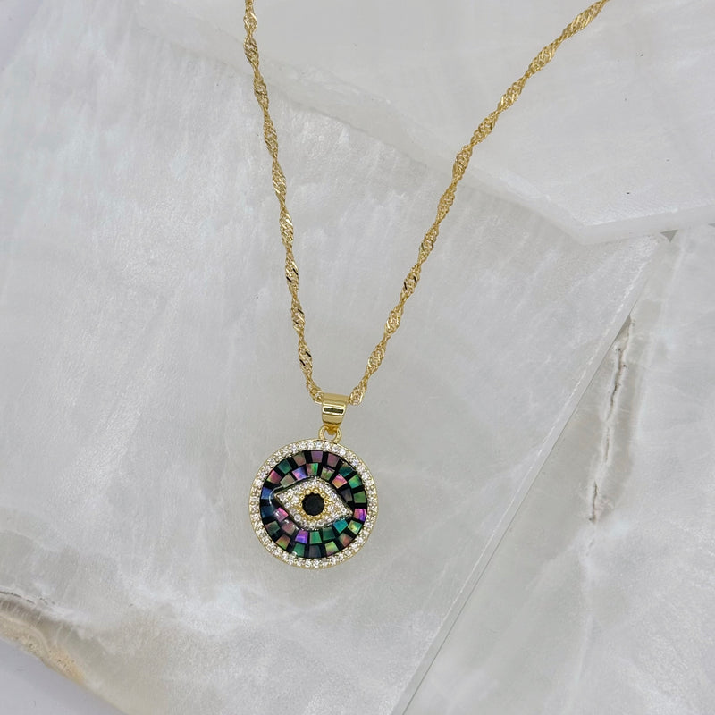 ABALONE EVIL EYE necklace