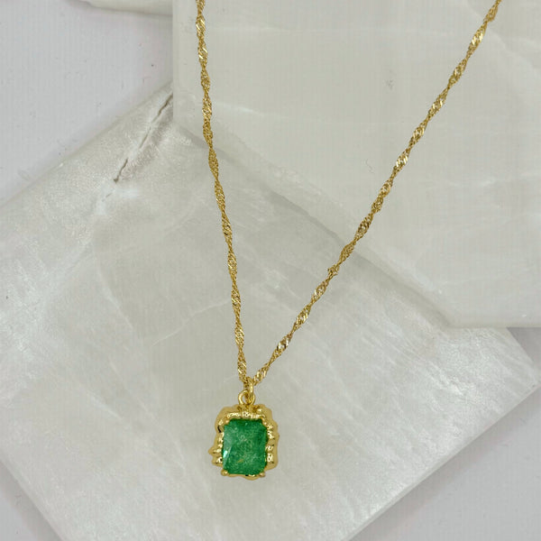 MELTED GREEN CRYSTAL necklace