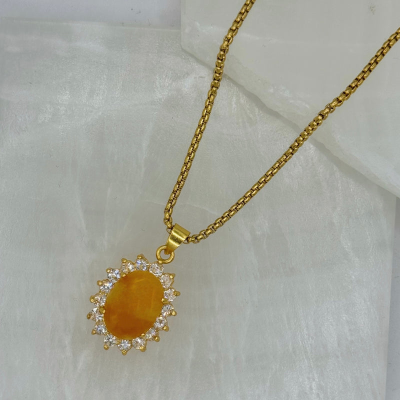 CRYSTAL OVAL CITRINE necklace