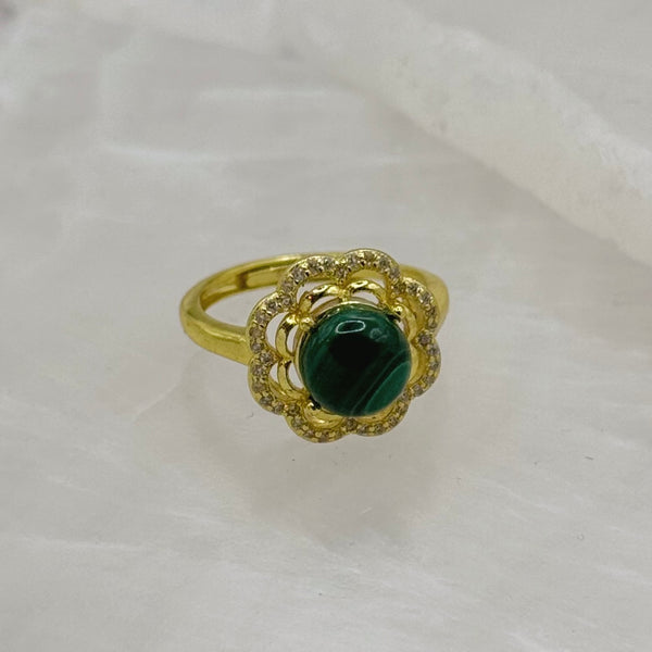 FLOWER MALACHITE ring