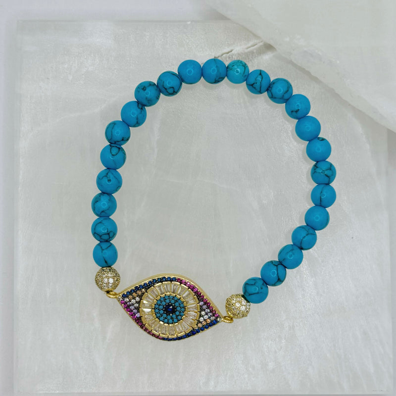 EVIL EYE TURQUOISE BEAD bracelet