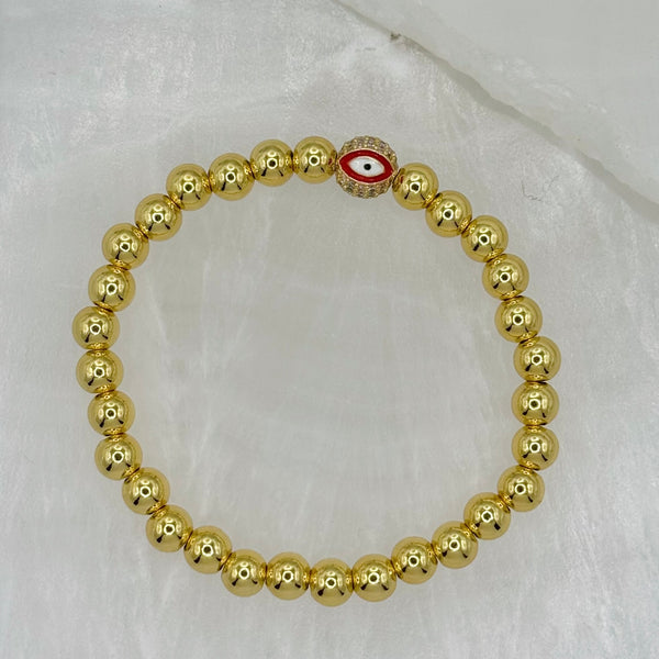 RED EVIL EYE BEADED bracelet