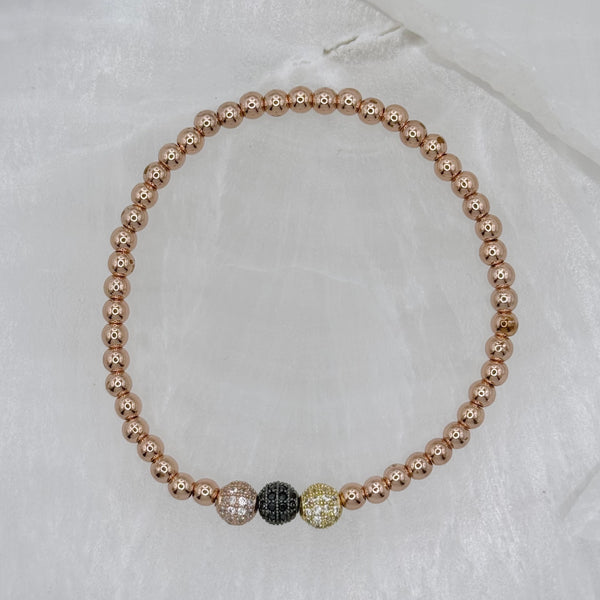 CRYSTAL TRI COLOR BEADED bracelet