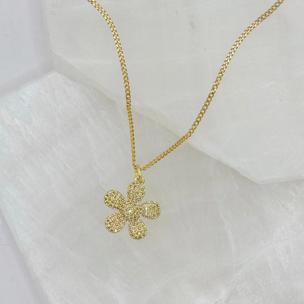 CRYSTAL DAISY FLOWER necklace