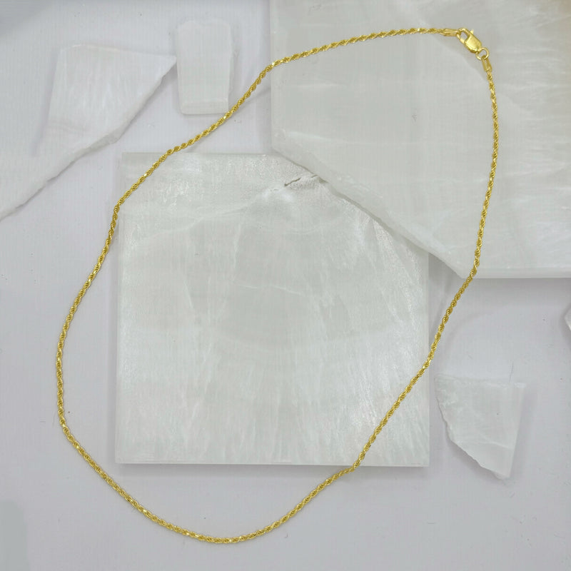 2MM TWISTED GOLD STERLING necklace