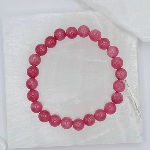 8MM STRAWBERRY QUARTZ BEADED bracelet