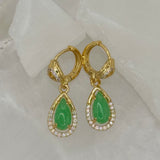 TEARDROP GREEN JADE earrings