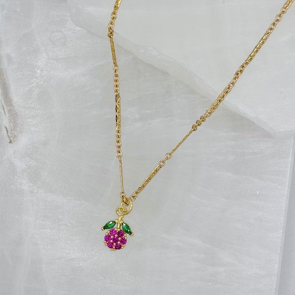 PINK SAPPHIRE FLOWER SUPER MINI necklace