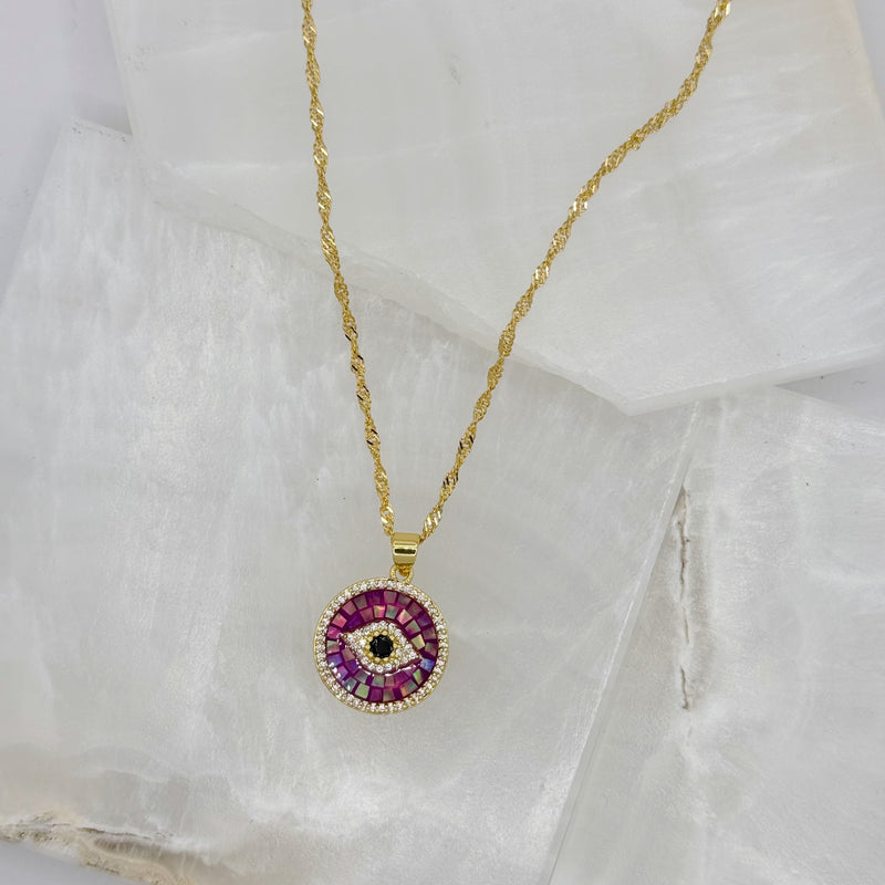 PURPLE MOTHER OF PEARL necklace