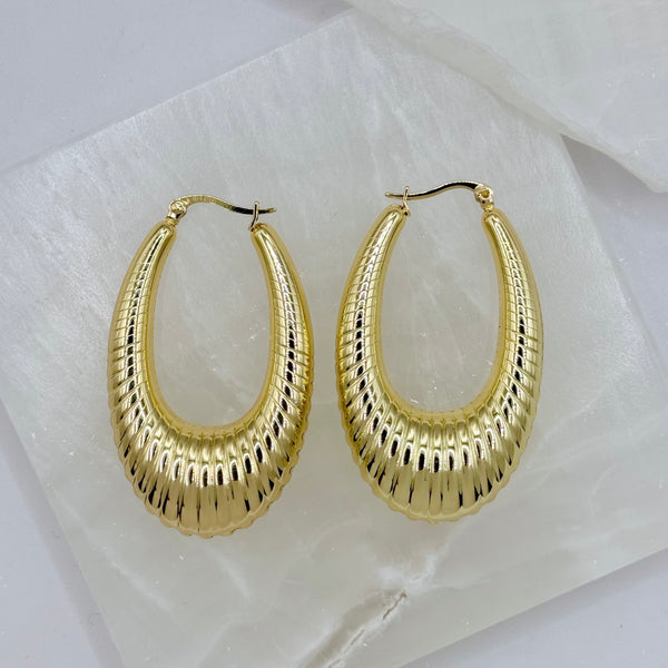 ROSALINA RIDGES OVAL HOOP earrings