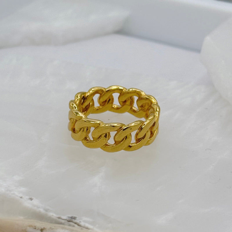 GOLD CUBAN STEEL ring