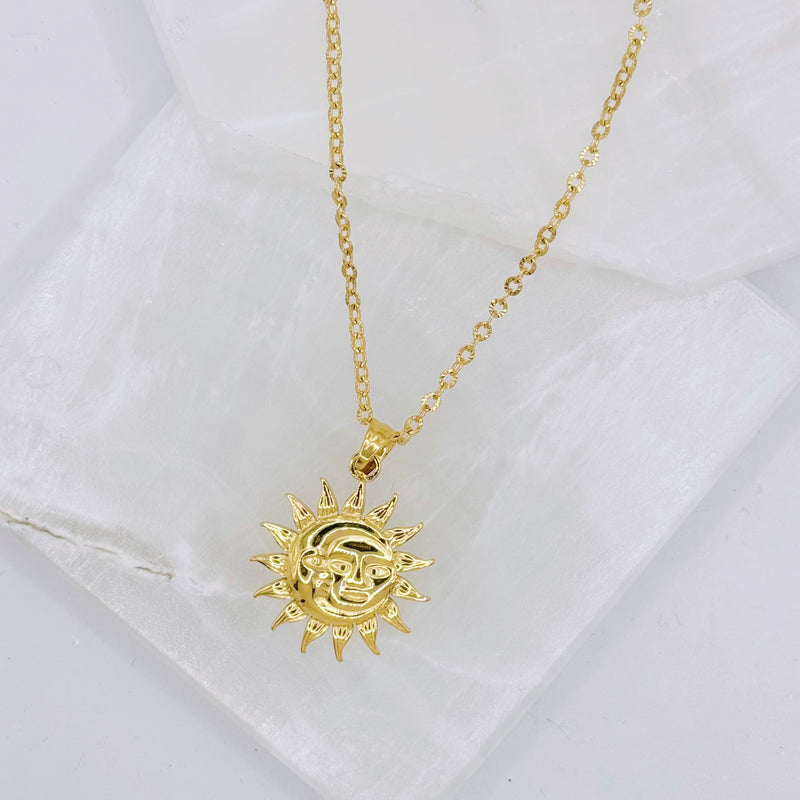 GOLD SUN & MOON necklace