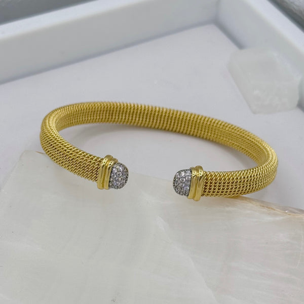 GOLD MESH CRYSTAL bangle