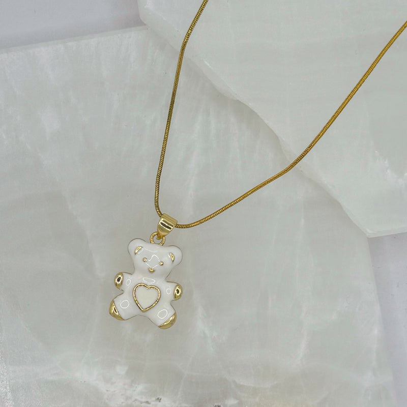 WHITE TEDDY necklace