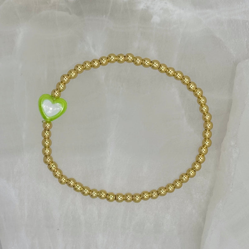 KIDS LIME GREEN GOLD BEADED bracelet