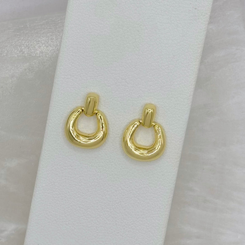 GOLD CHUNKY DROP STUD earrings