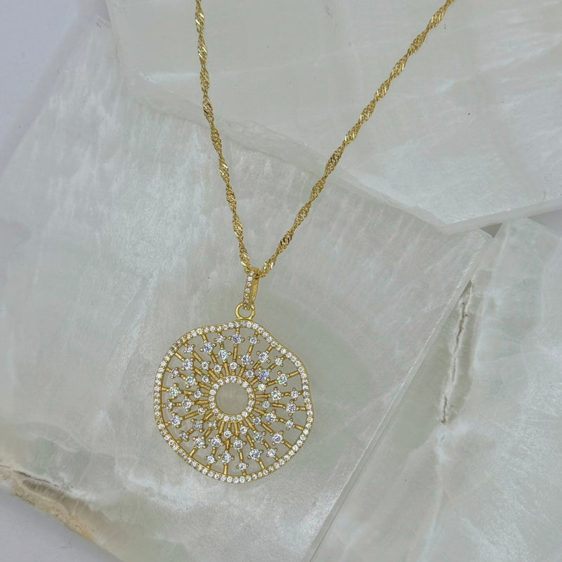 GOLD CRYSTAL SUN necklace