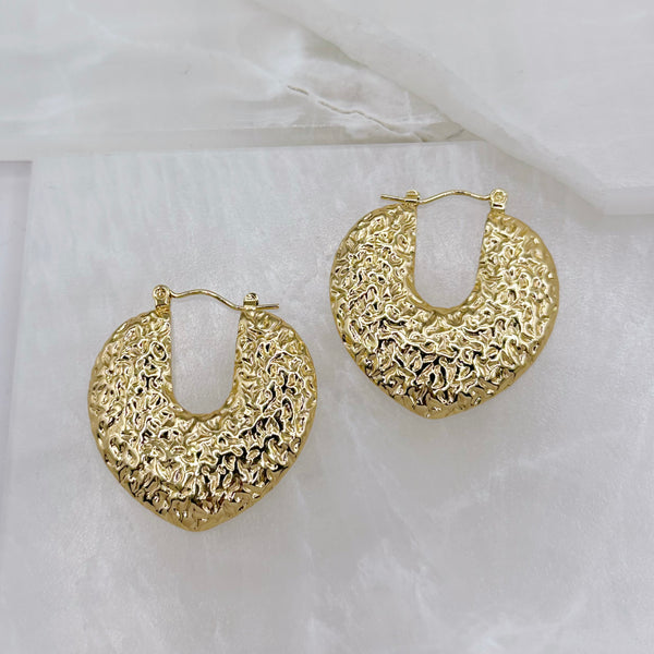 GOLD CHUNKY MELTED earrings