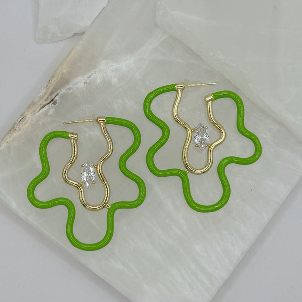 DEEP GREEN SQUIGGLE earrings