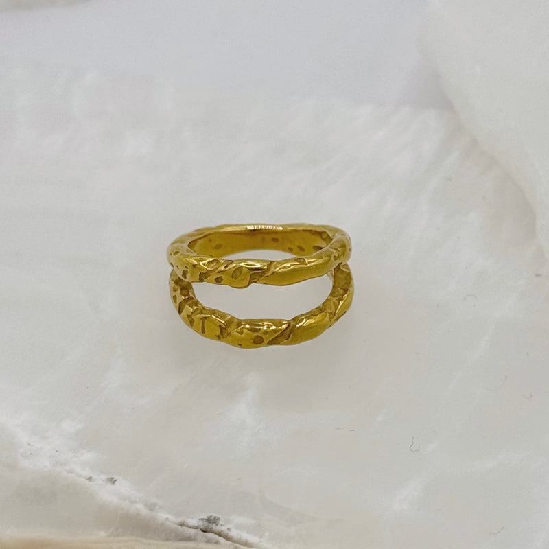 GOLD ATHENA DOUBLE BAND ring