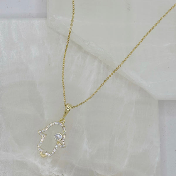 HAMSA CRYSTAL STONE necklace