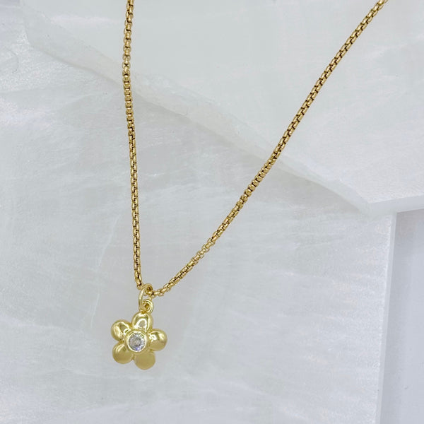 CRYSTAL BEZEL FLOWER SUPER MINI necklace