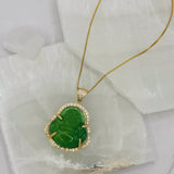 GOLD GREEN BUDDHA CRISIANT necklace