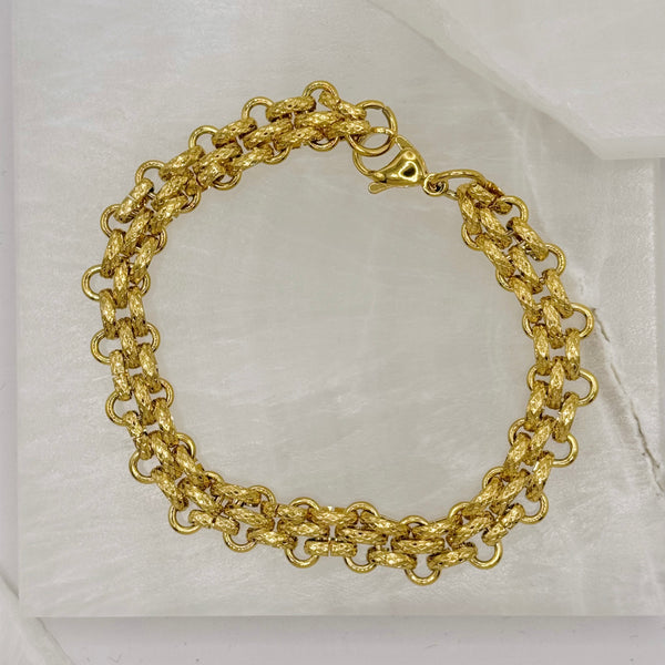 GOLD LINKED STEEL bracelet