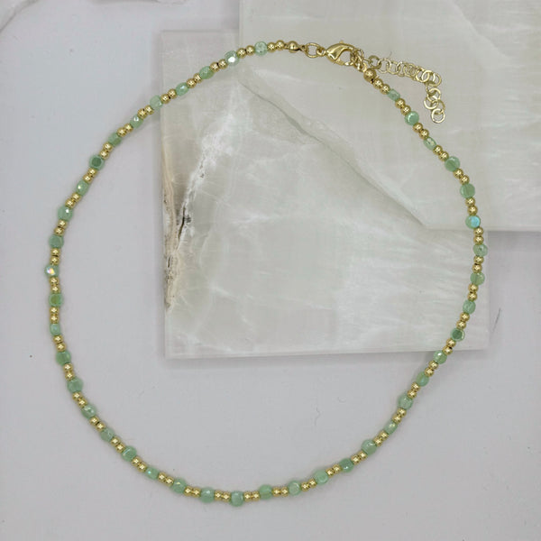 DIAMOND CUT AVENTURINE BEADED necklace