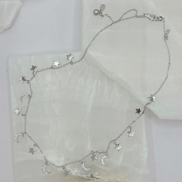 MOON & STARS DAINTY CHOKER necklace