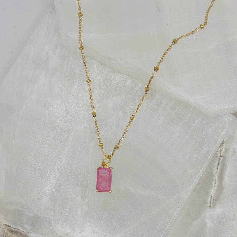 PINK PRINCESS CUT necklace