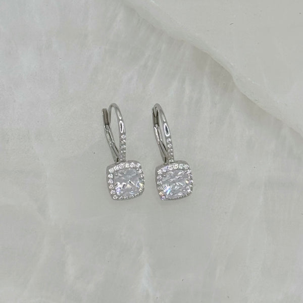 SILVER CLARA HALO earrings