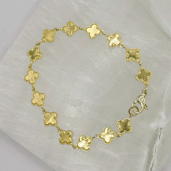 GOLDEN GOOD LUCK MINI CLOVERS bracelet