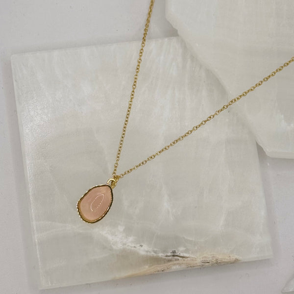 ROSE QUARTZ STONE MINI necklace