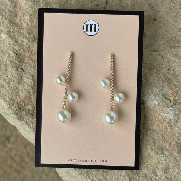 CRYSTAL PEARL DROP earrings