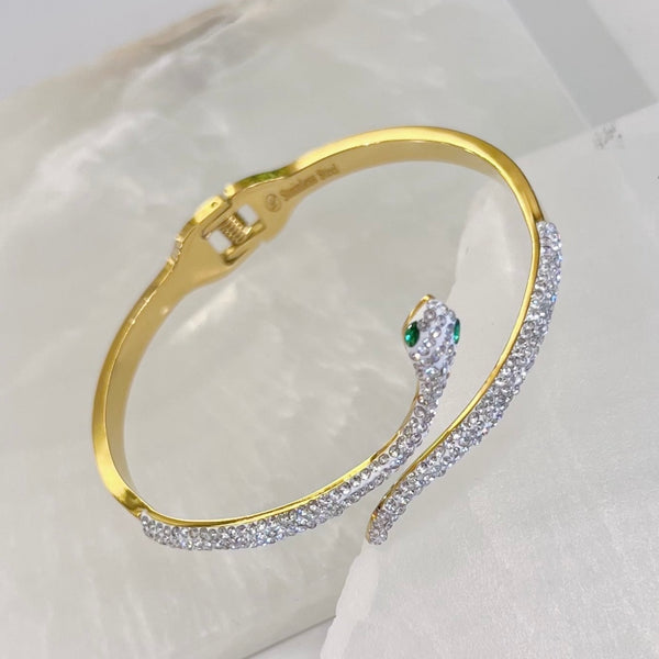 GOLD CRYSTAL SNAKE bangle