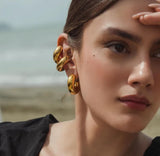 GOLD CHUNKY EAR CUFF earrings