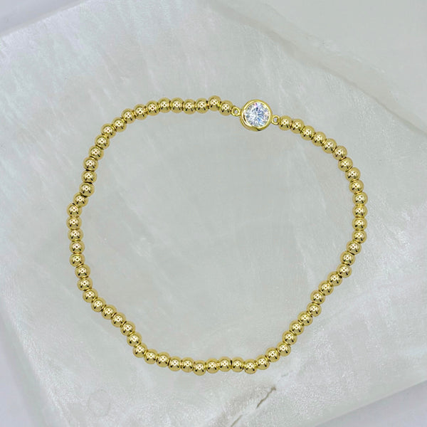 BEZEL CRYSTAL STUD BEADED bracelet