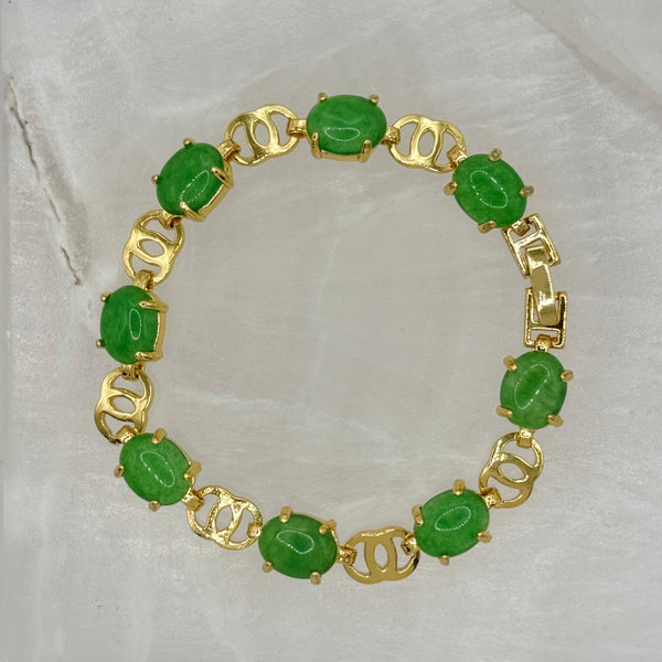 LINKED GREEN JADE bracelet