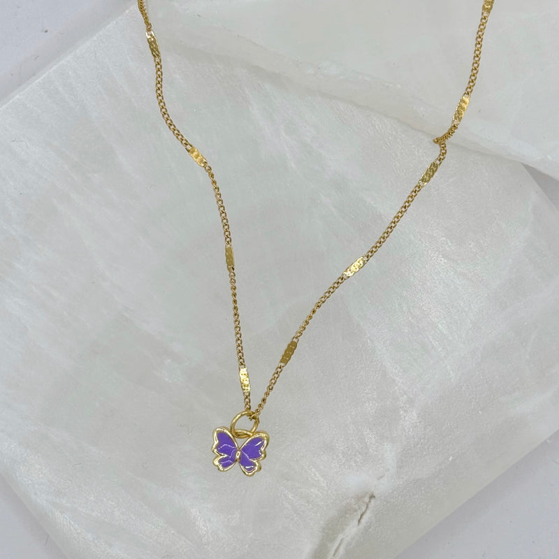 PURPLE BUTTERFLY SUPER MINI II necklace