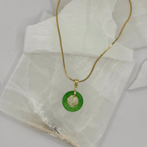 GOOD FORTUNE GREEN JADE MINI necklace