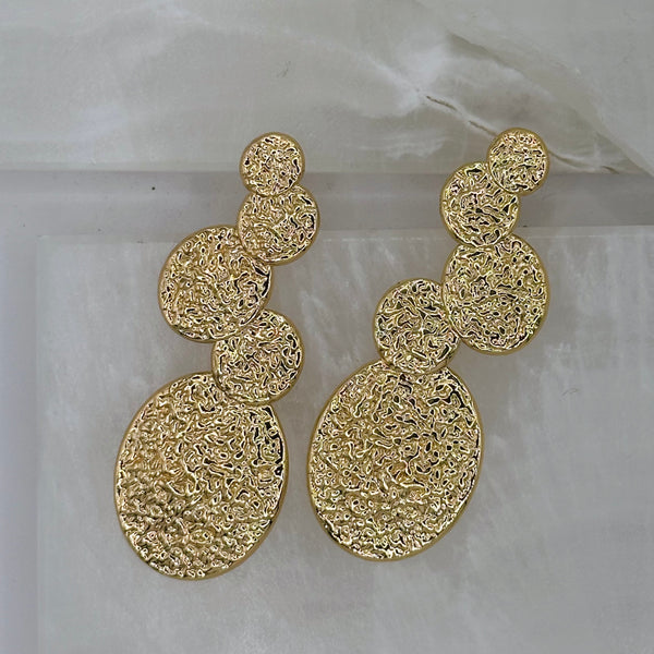 GOLD TEXTURED DROP earrings