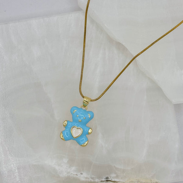 LIGHT BLUE TEDDY necklace