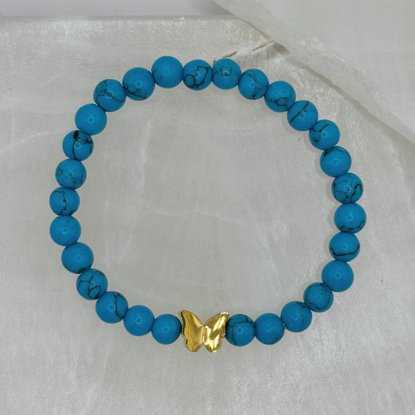 BUTTERFLY TURQUOISE BEAD bracelet