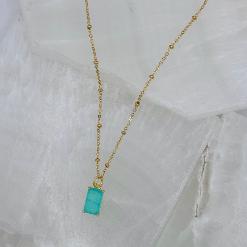 EMERALD GREEN PRINCESS CUT necklace